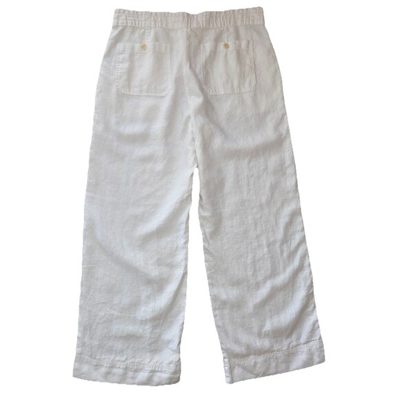 Lauren Ralph Lauren White 100% Linen Wide Leg Drawstring Pants Women’s 12 Resort - Picture 4 of 10